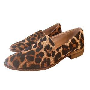 MADEWELL The Orson Leopard Print Calf Hair Slip On Loafers Womens size 7